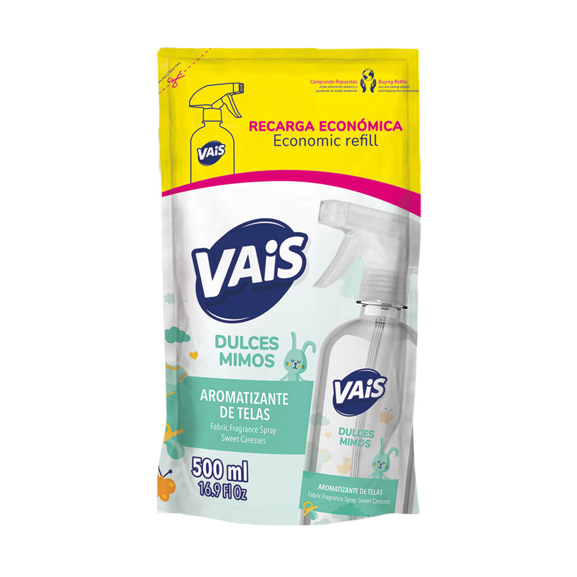 Repuesto aromatizante para telas Vais dulces mimos 500 cc. - imagen del producto
