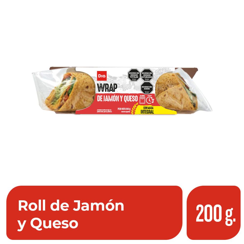 Roll De Jamon&Queso Dia 200 Gr. - imagen del producto