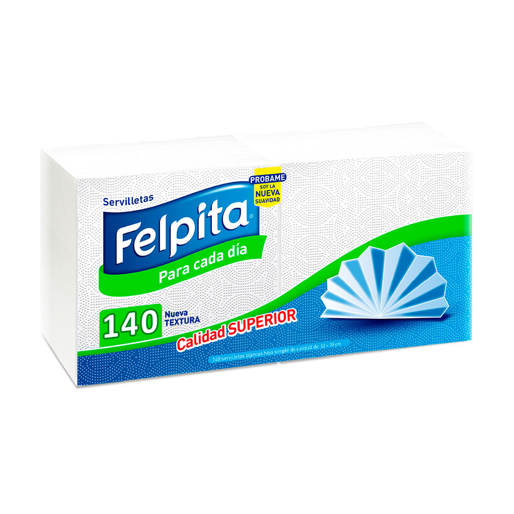 Servilletas de Papel Hoja Simple 32 x 28 Cm x 140 Un Felpita - imagen del producto