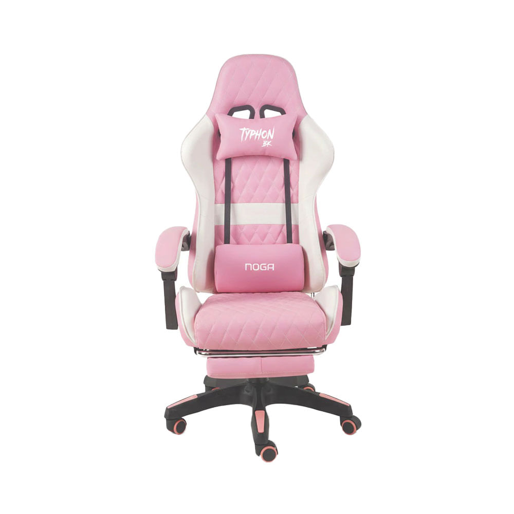 Silla Gamer Negra-rosa Con Apoya Piernas Typhon Bk Rs Noga - imagen del producto