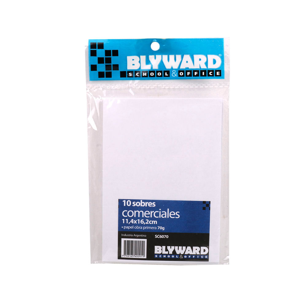 Sobre comercial Blyward 11.4 x 16.2 cm. 10 u. - imagen del producto