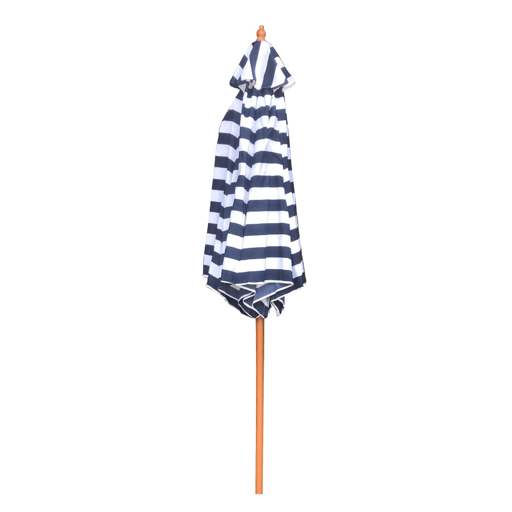Sombrilla Madera 2.5m Rayas Azul/blanco Outzen - imagen del producto