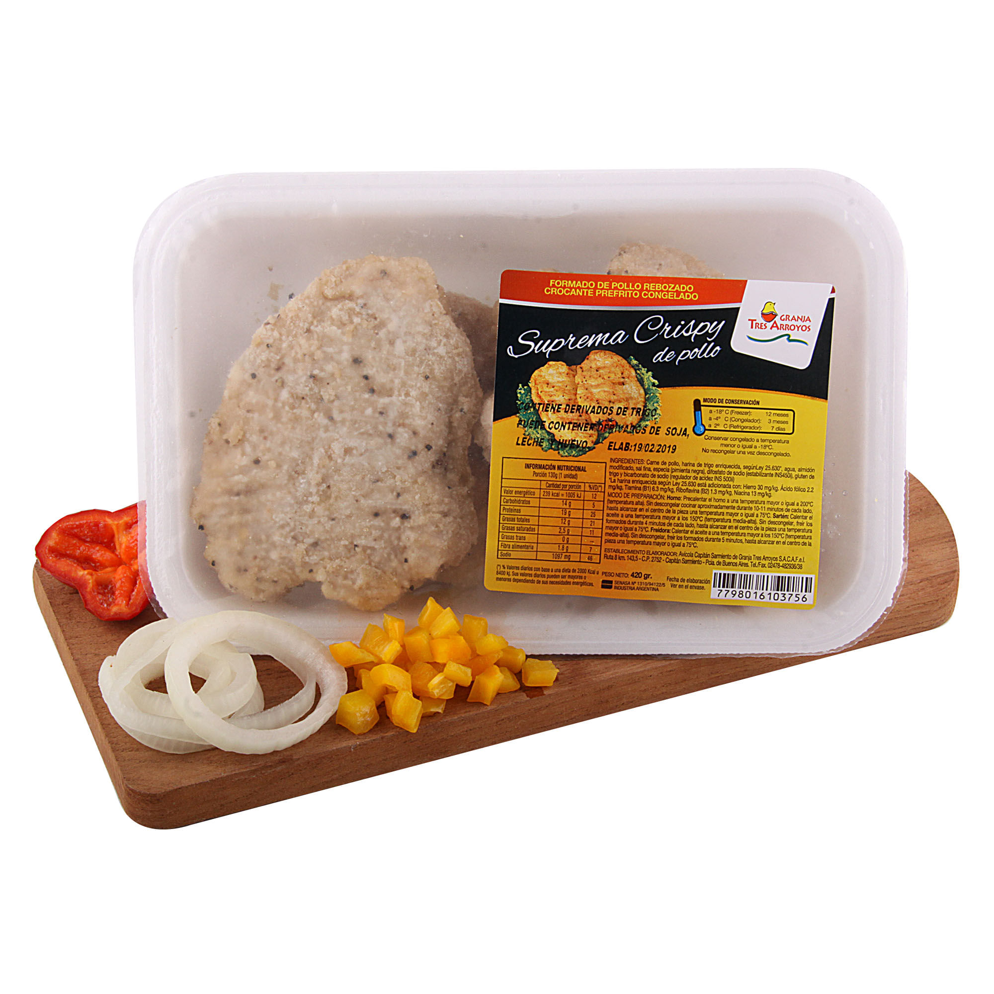 Suprema de pollo crispy Granja Tres Arroyos 420 g. - imagen del producto
