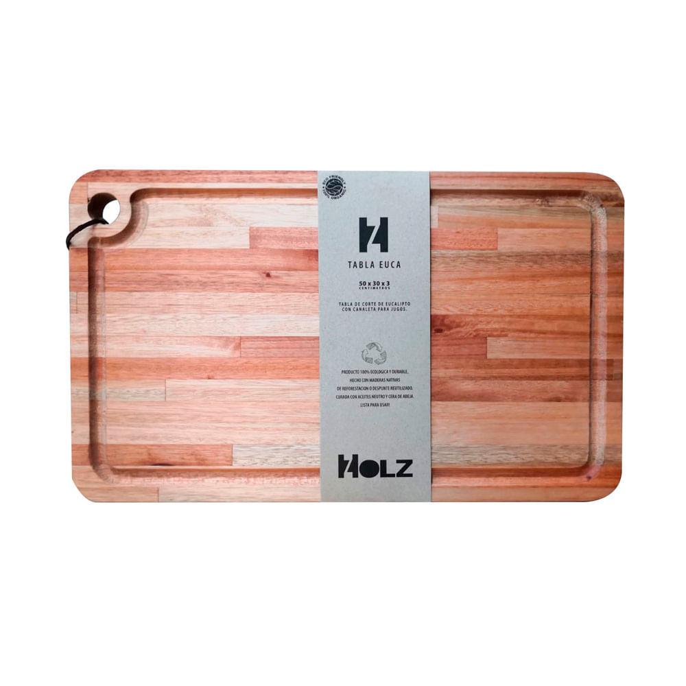 Tabla de Corte de Eucalipto con Canaleta 50 x 30 x 3 Cm Holz - imagen del producto