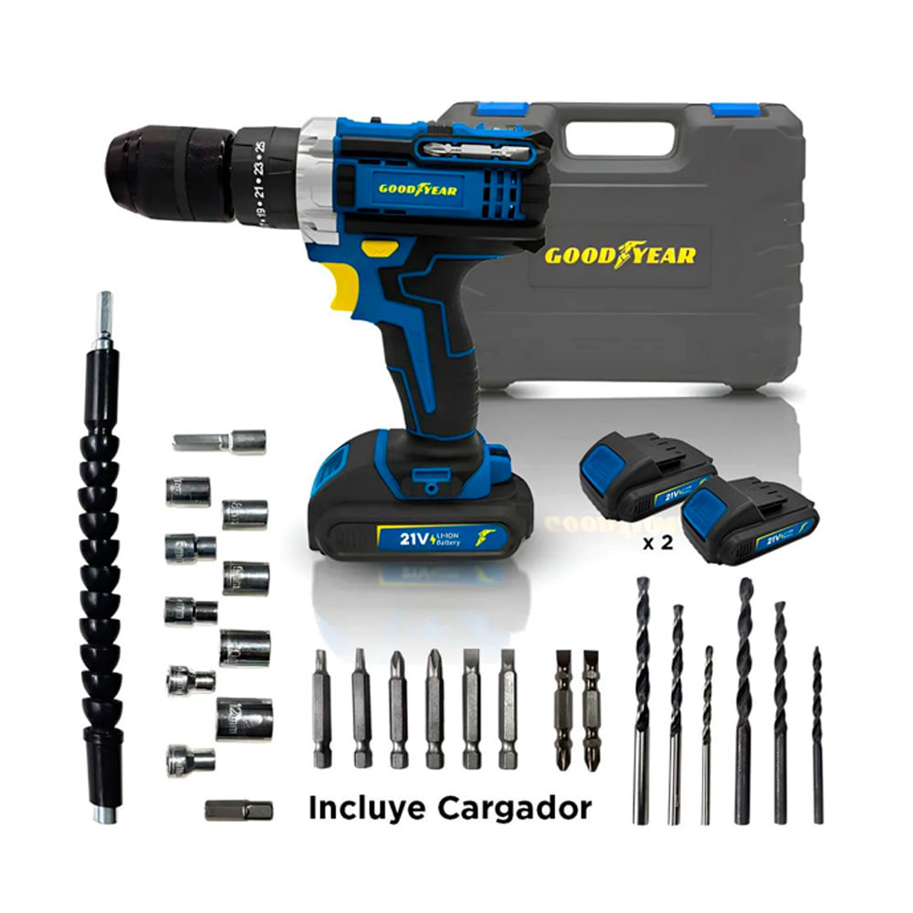 Taladro 13mm Inal21v Con Maletin 2bat Goodyear - imagen del producto