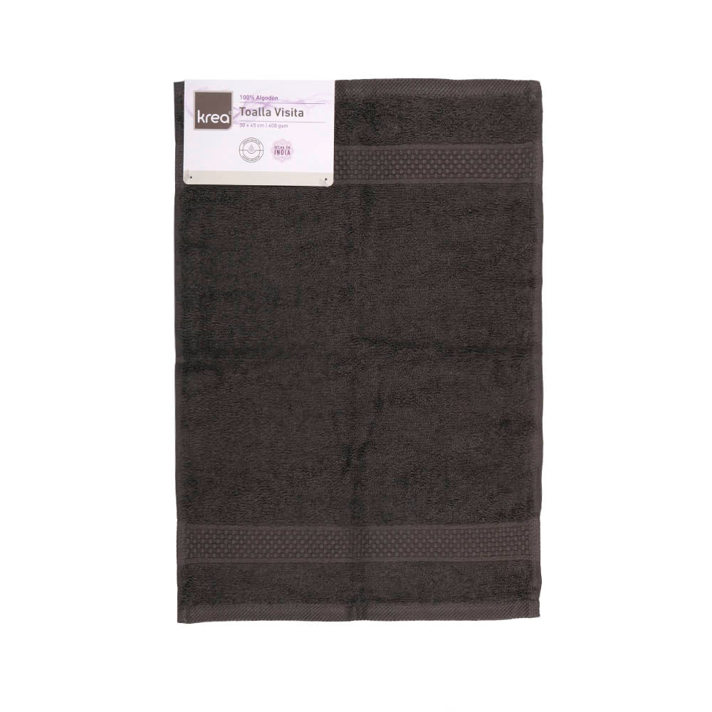 Toalla de Visita Algodón 30 x 45 Cm Gris 400 Grs Krea - imagen del producto
