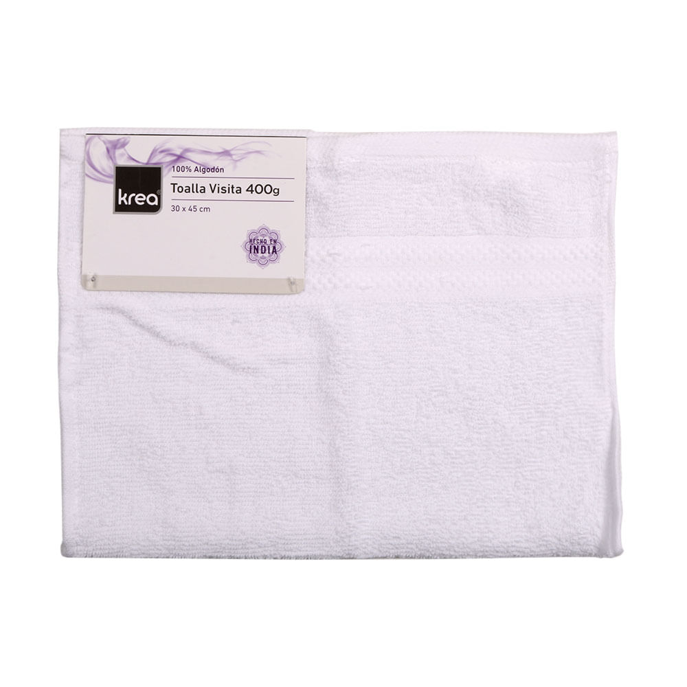 Toalla Visita Algodón 30 x 45 Cm Blanco Krea - imagen del producto