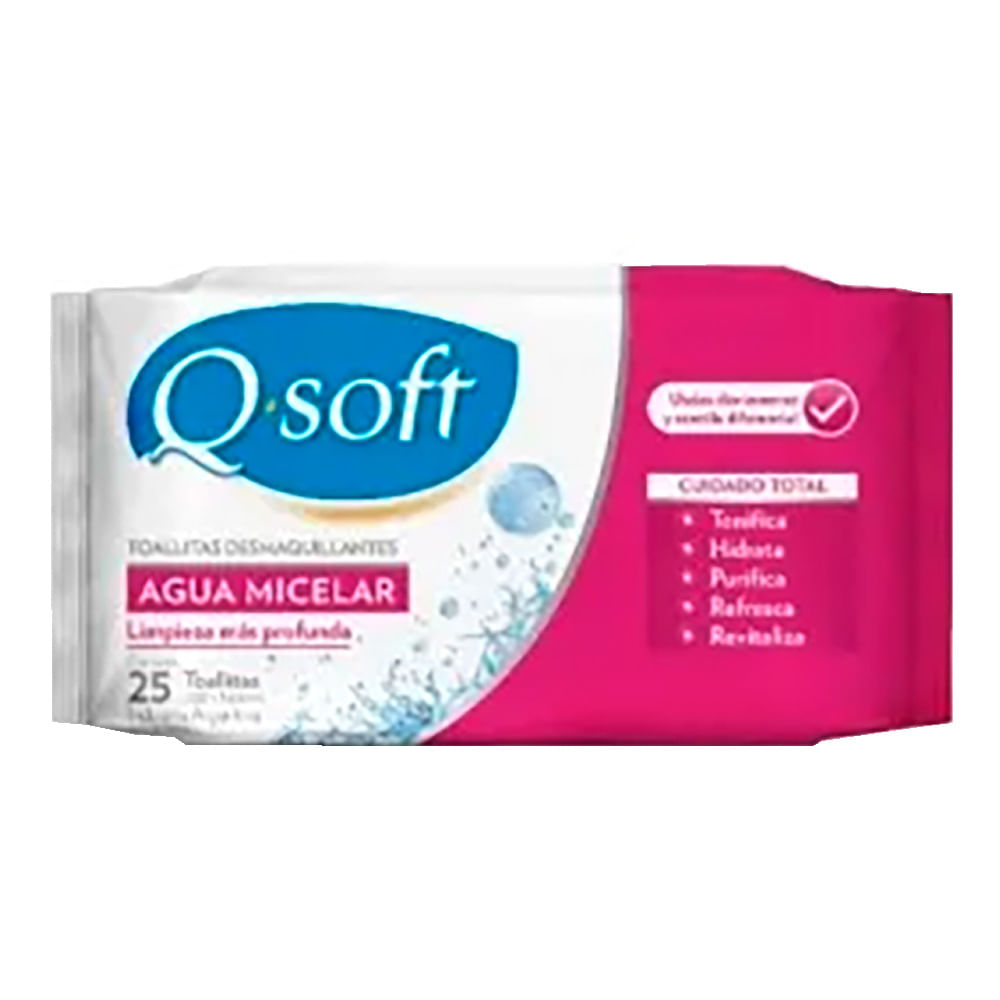 Toallitas desmaquillantes Q Soft Agua Micelar 25 uni - imagen del producto
