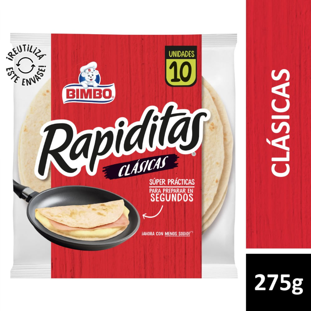 Tortillas Clásicas 10 Un 275 Grs Rapiditas - imagen del producto