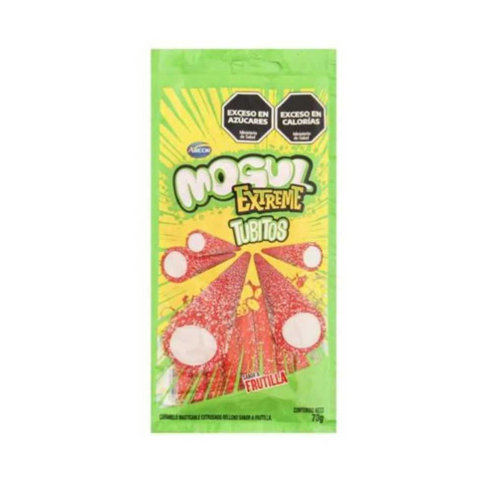 Caramelos Masticables Mogul Extreme Tubitos Sabor Frutilla 70 G - imagen del producto