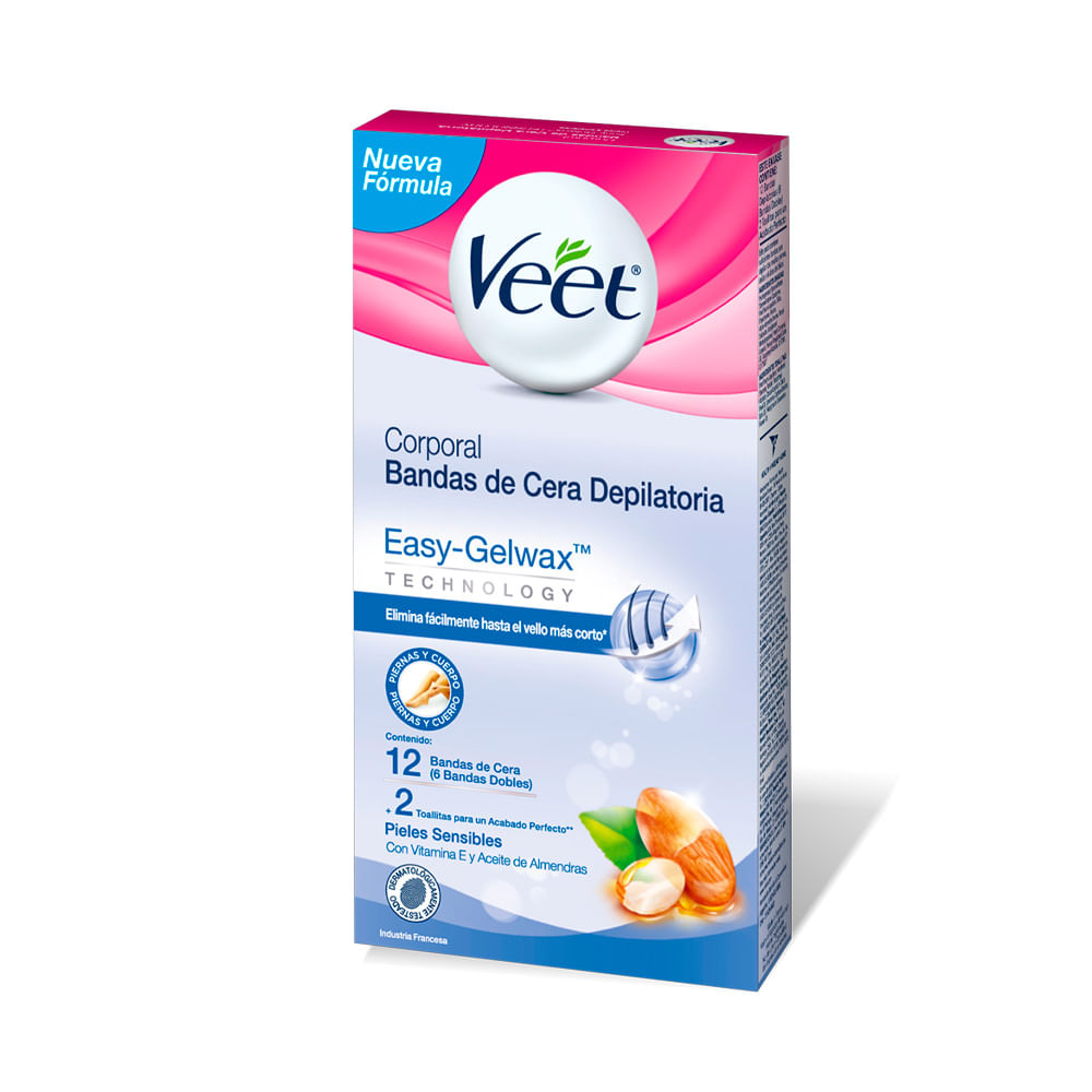 Bandas Depilatorias Corporales para Piel Sensible x 12 Un Veet - imagen del producto