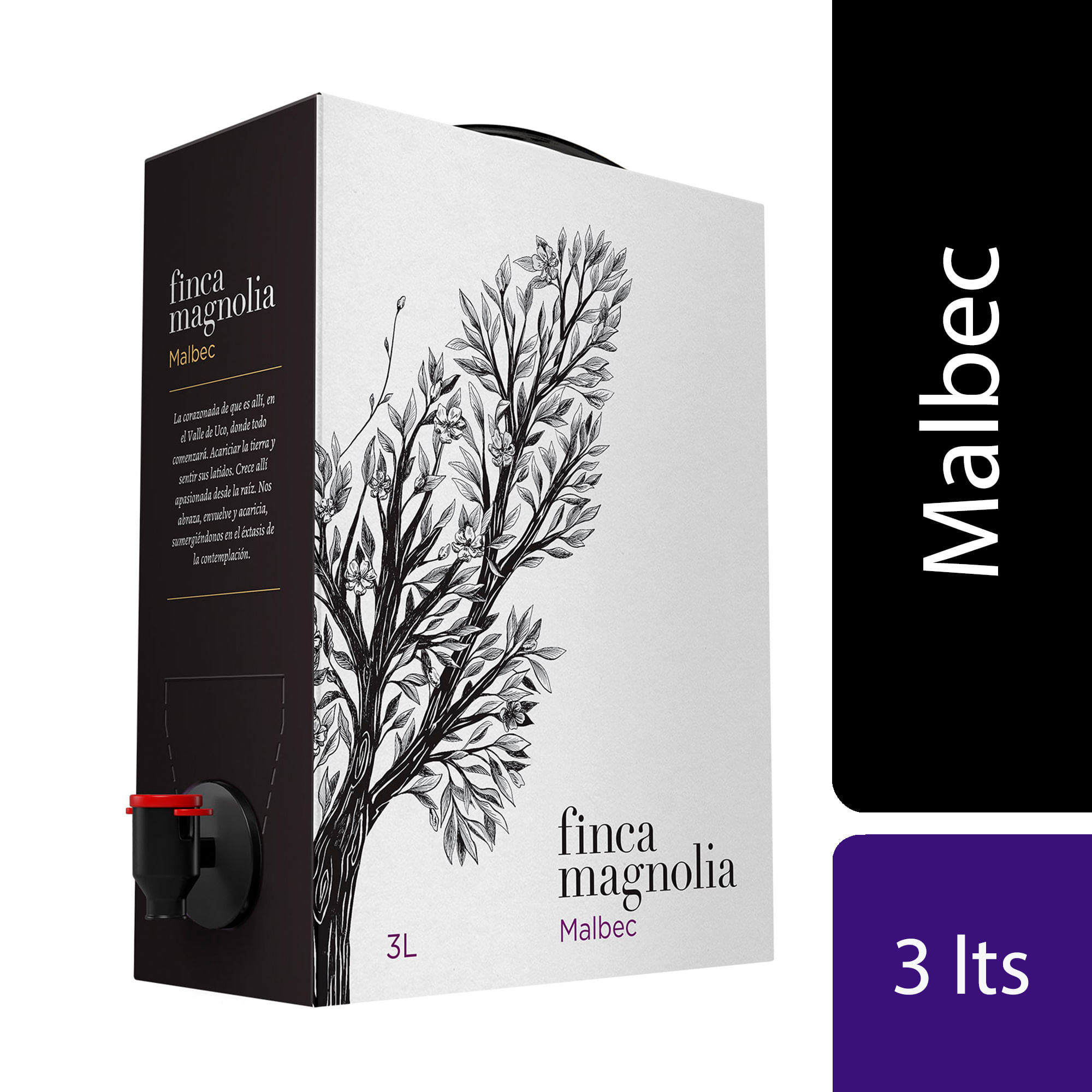 Vino tinto Malbec Finca Magnolia bib 3 lts - imagen del producto